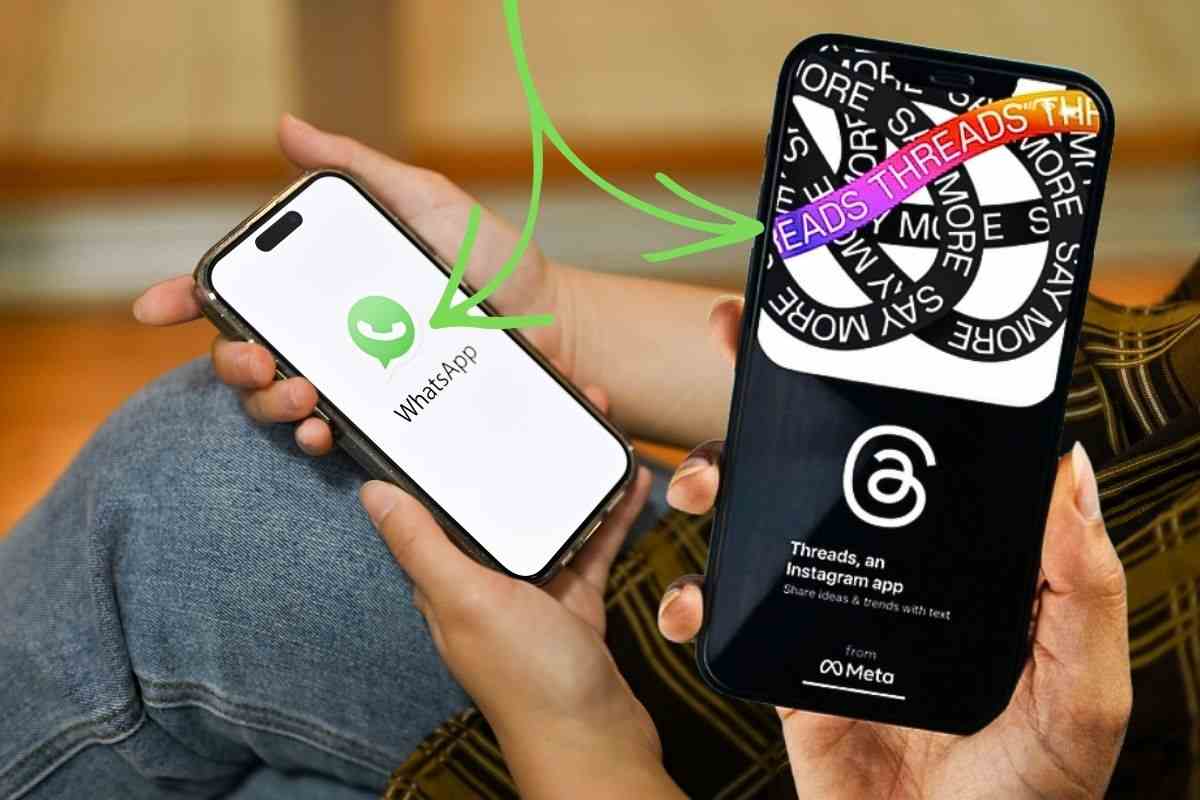 Applicazione WhatsApp e Threads