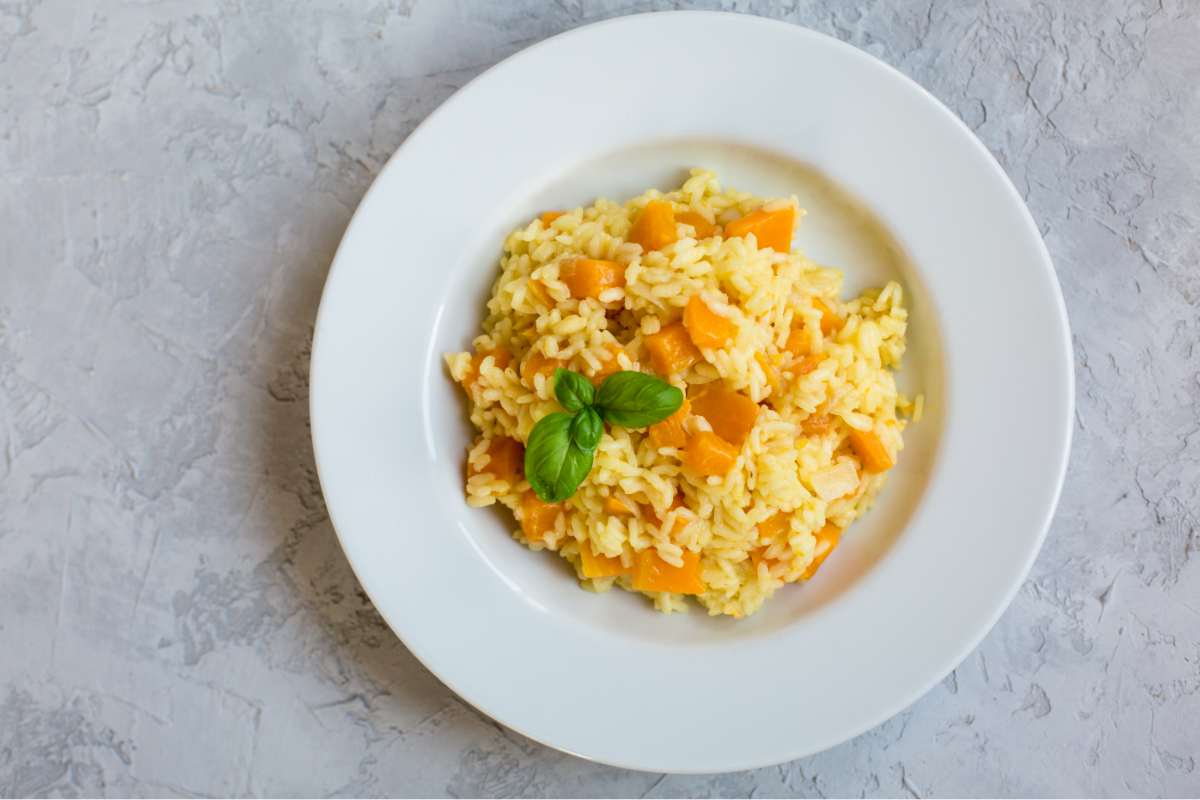 Risotto alla zucca nel piatto