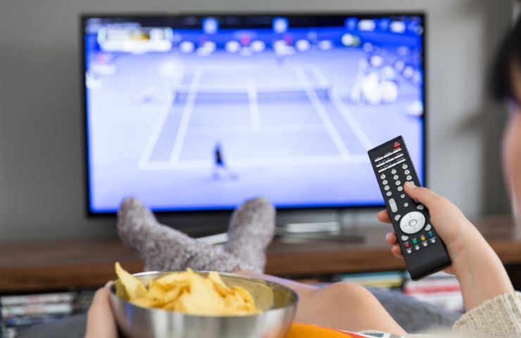 Partita di tennis in tv